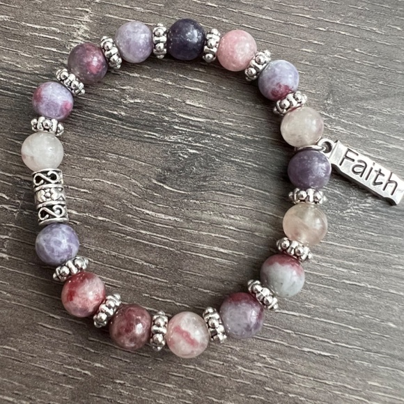 AAA+ Dreamy Natural Gemstone Amethyst with Cross Charm. - Picture 9 of 10